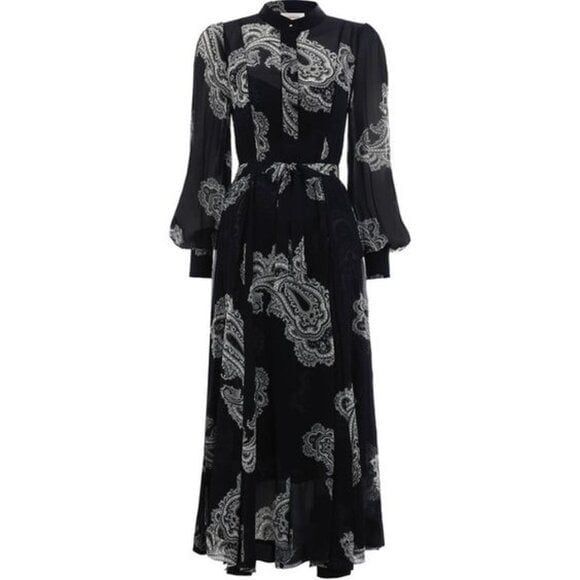 BN. Zimmermann belted silk long dress AU0/US4,All Products : American Fashion Style Bags On Sale